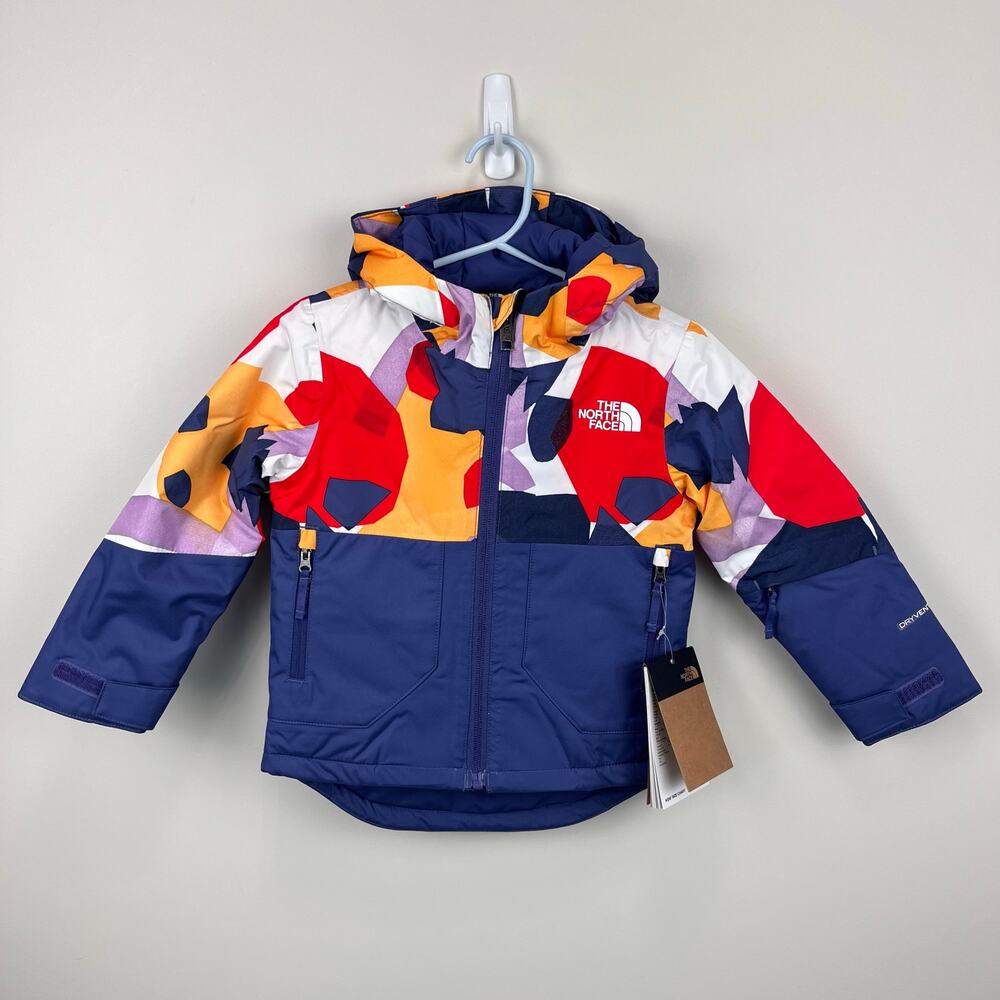 The North Face Kids' Freedom Insulated Ski Jacket Cave Blue Collage 2T NWT